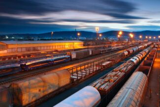 Freight Station with trains